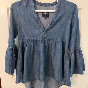 American Eagle babydoll top with bell sleeves